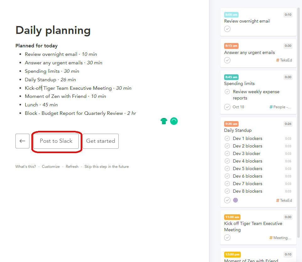 Sunsama Daily Planning and Communiation Integration Features